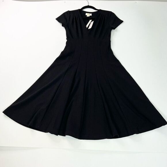 Maeve by Anthropologie Dress Women XS Fit and Flare Linen Blend A Line New Black - Picture 1 of 11